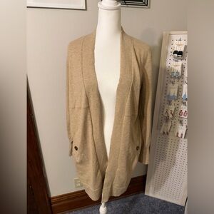 Elegant Beige Open Front Cardigan